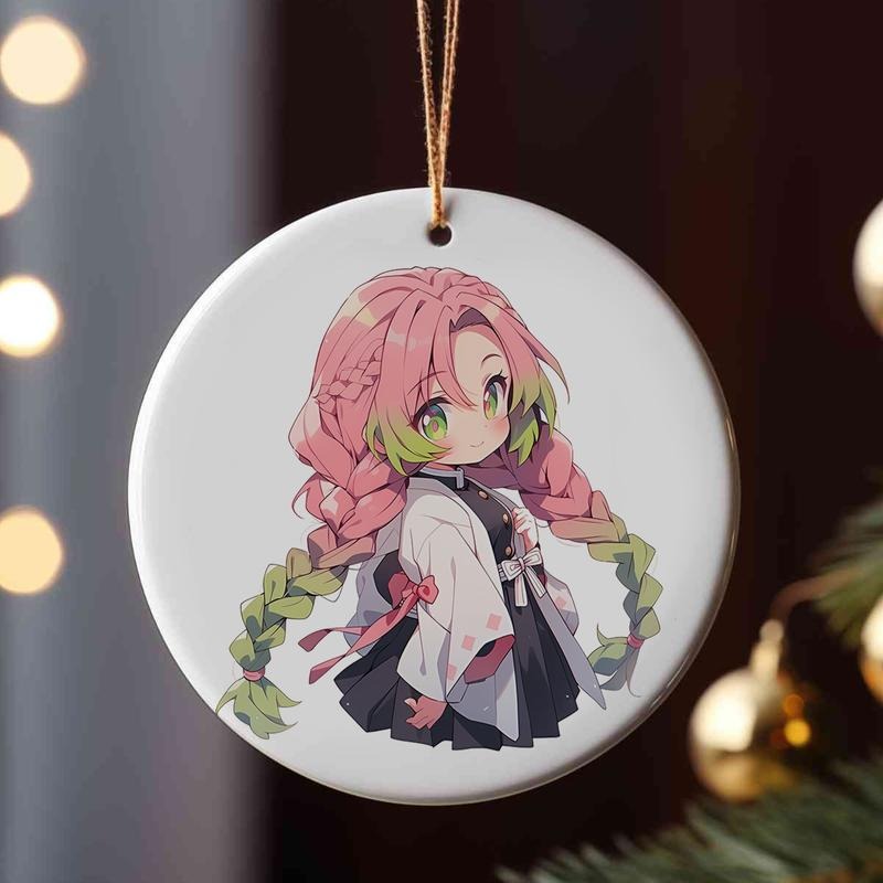 Ornament Mitsuri for Christmas, Demon Slayer Ornament, The anime hanger Christmas Tree, Christmas Gift, Anime Christmas Giftstyle{n002}2