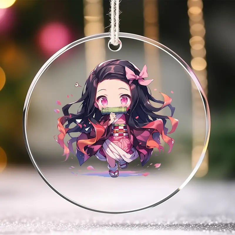 Ornament Nezuko for Christmas, Demon Slayer Ornament, The anime hanger Christmas Tree, Christmas Gift, Anime Christmas Gift