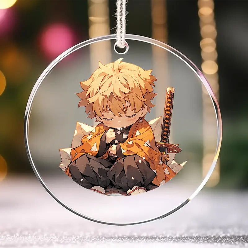 Ornament Zenitsu for Christmas, Demon Slayer Ornament, The anime hanger Christmas Tree, Christmas Gift, Anime Christmas Gift