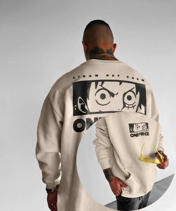 Oversized Unisex 'One Piece' Crew Neck Sweatshirt, gojo, japanese clothing, naruto merchandise, anime merch Sweatshirt, Hoodie, Comfort Colors