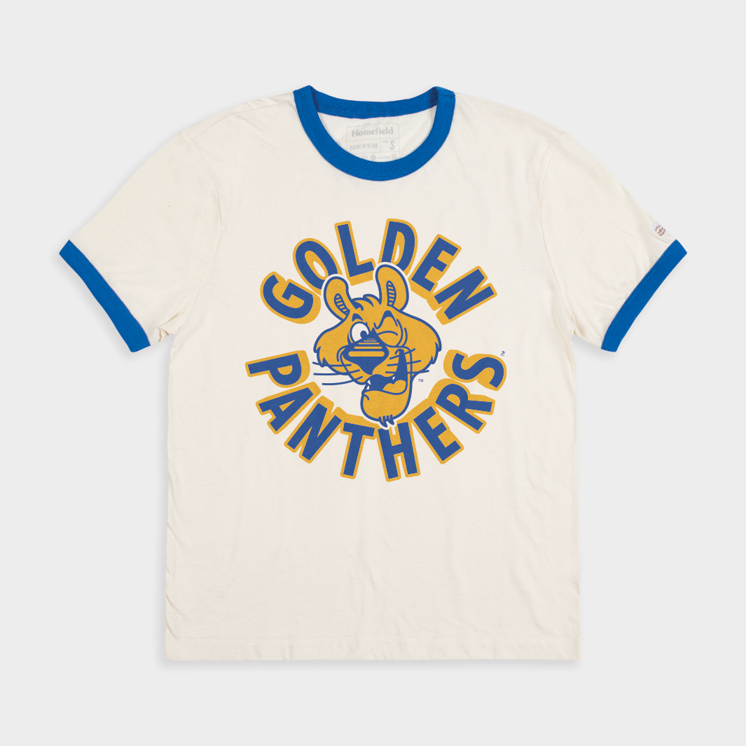 Pitt Vintage Golden Panthers Winking ROC Ringer Tee Style001