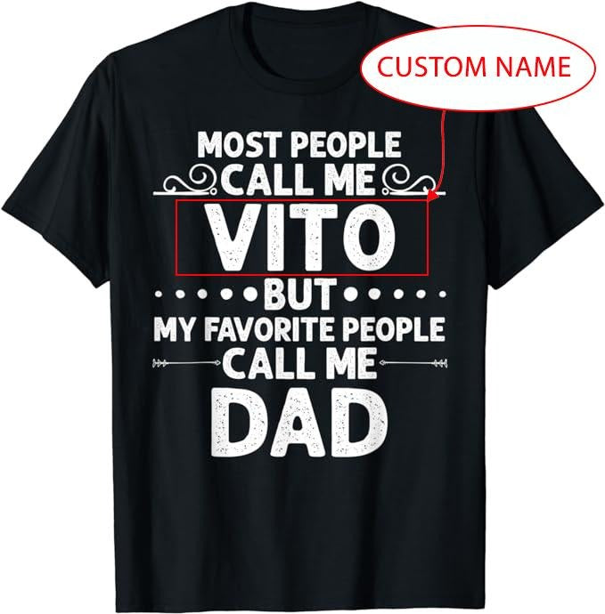 Personalized T-Shirt Gifts For Dad ,Gift Name Funny Father's Day Personalized Men Dad T-Shirt Menswear Top Underwear Streetwear