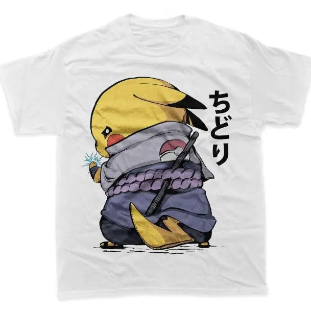 Pikachu X Sasuke T-Shirt, Naruto Shirt, Pokemon Shirt, Anime Shirt, Graphic Tee, Unisex T-Shirt, Gift For Men Women Womenswear Menswear Top Streetwear