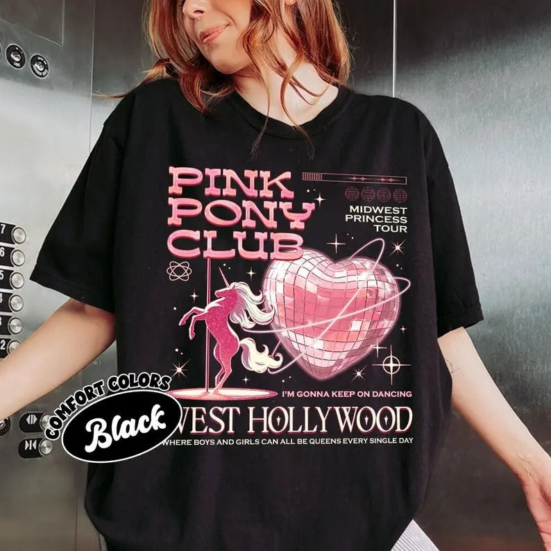 Pink Pony Club Tshirt, Pink Pony Girl Tee, Midwest Princess Tour Shirt, Wlw Shirt, Sapphic Lesbian Shirts