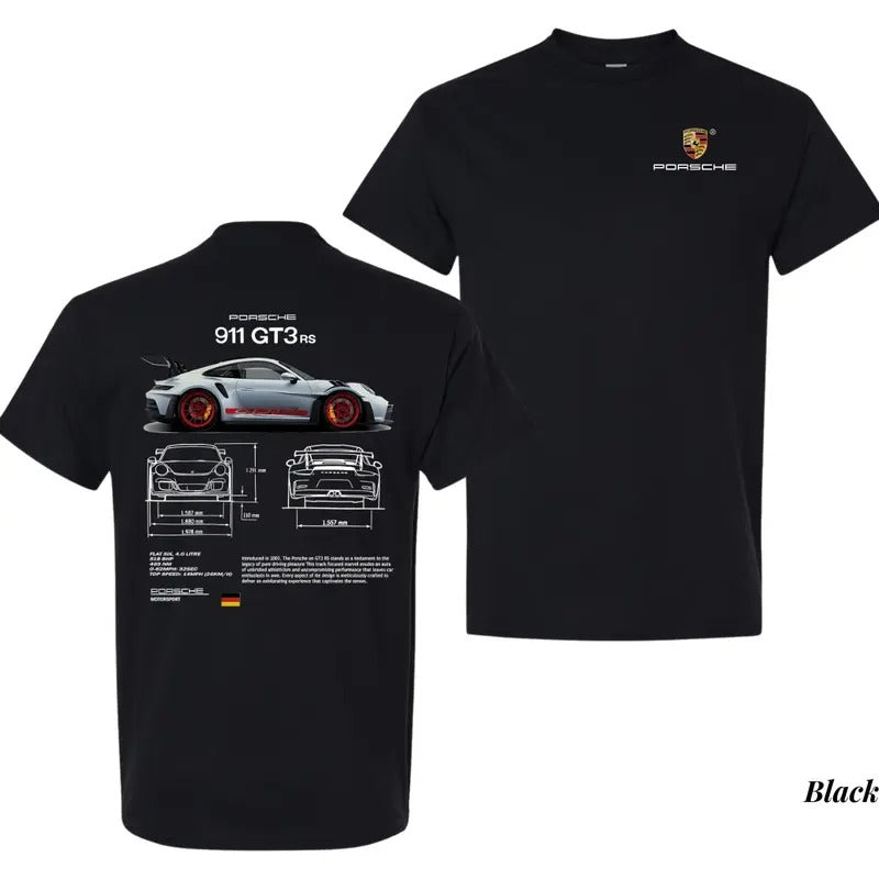 Porsche 911 GT3 RS Aesthetic T-shirt, Graphic Car Tees, Stylish Car Merch for Automotive Enthusiasts