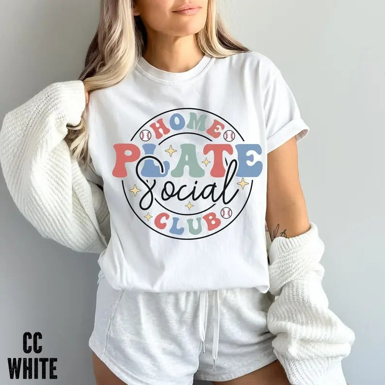 Premium  Baseball Lovers T-Shirt,Home Plate Social Club Shirt, Funny Baseball Shirt, Baseball Mom Shirt, Baseball Fans T-shirtstyle{n002}2