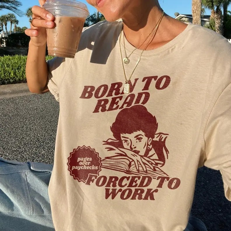 Premium  Born To Read Bookish Shirt | Funny Reader Book Addict, Book Lover, Bookish Gift For Her, Spicy Books, Dark Romance, Smut Shirt Gift BookTok