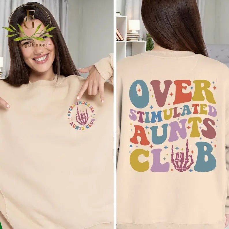 Premium  Cool Aunts Club Shirt, Over Stimulated Aunts Club Shirt, Shirt for Aunts, Auntie Shirt, Gift For Auntie, Aunt Birthday Gifts, Funny Shirt
