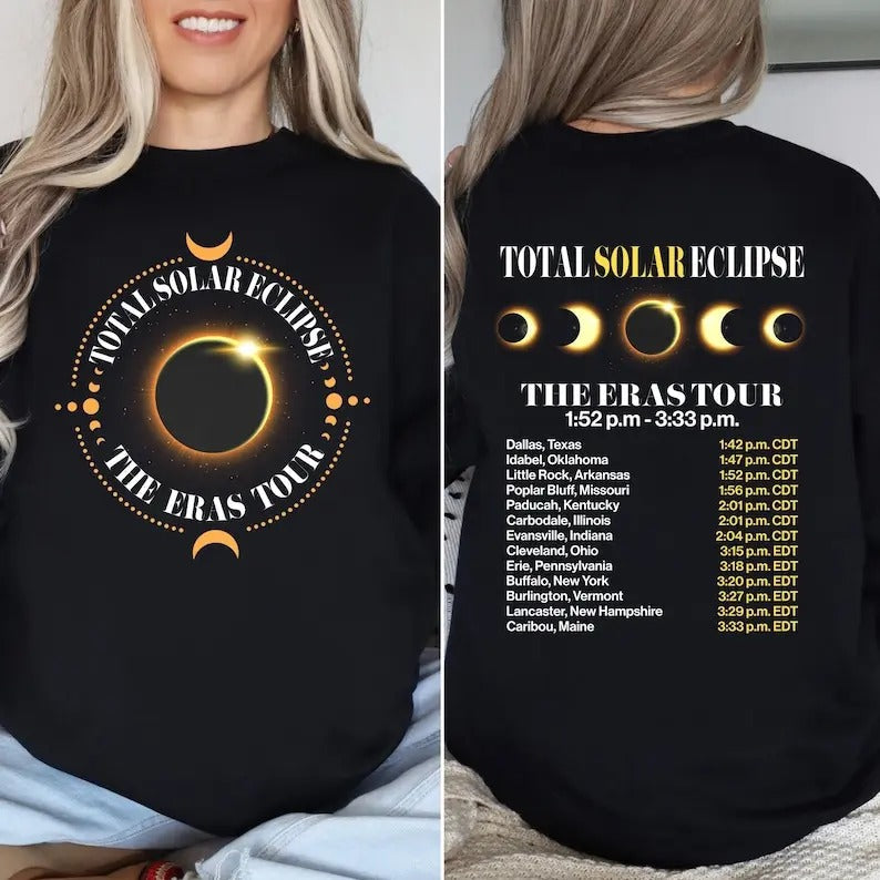 Premium  Total Solar Eclipse 2024 The Eras Tour Shirt, Moon Astronomy Shirt, Solar Eclipse Souvenir Shirt, Eclipse Event 2024 Shirt, Eclipse Souvenir