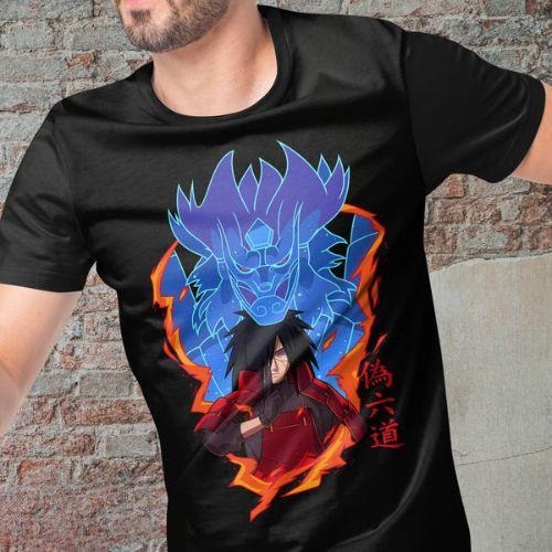 Premium Madara Uchiha Naruto Anime Vector T-shirt, Men ShortSleeve T-Shirt, Gift For Him Menswear Top