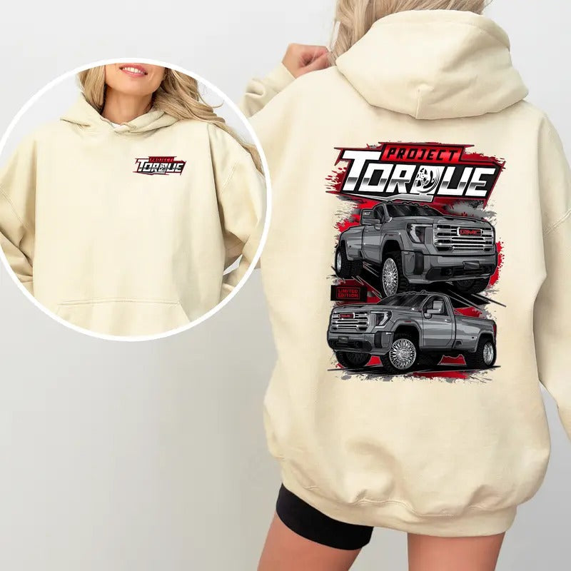 Project Torque Baby Dually Hoodie, Unisex Classic Fit, Car Enthusiast Graphic Tee Tops