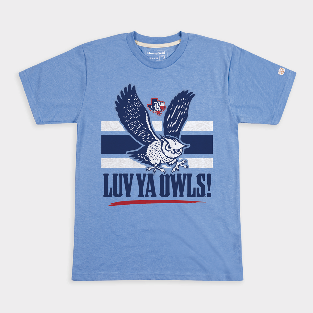 Rice Vintage "Luv Ya Owls!" Football Tee Style001