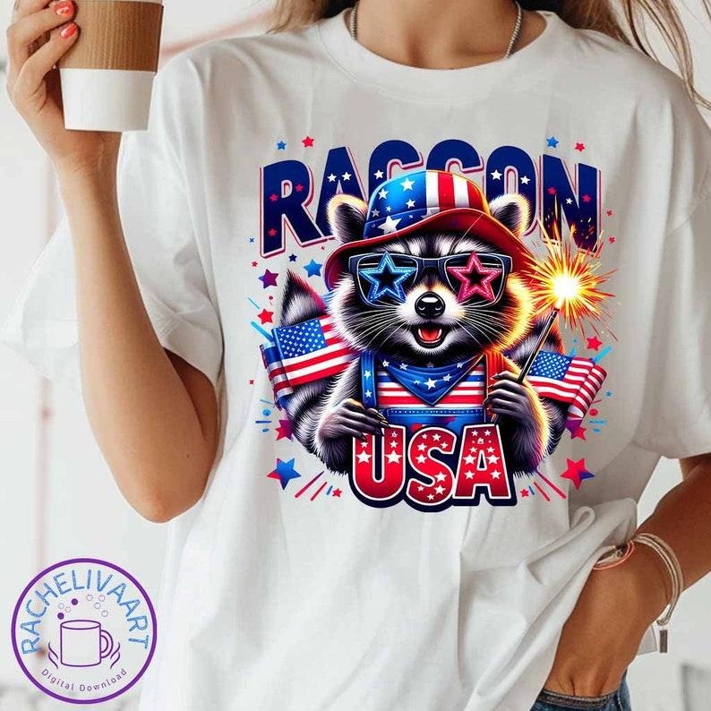 Raccon USA , 4th Of July , Funny Raccon ,Fourth Of July Raccon , American FreeDom 1776 , Snarky Raccon 4th