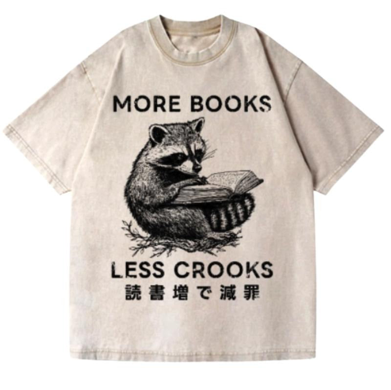 Racoons Vintage Wash Japanese Design T-Shirt, Funny Anime Graphic Tee Shortsleeve Comfort Top