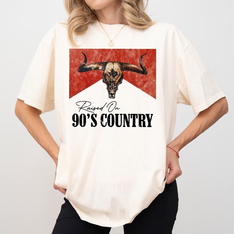 Raised On 90's Country Comfort Colors Shirt, Retro Western Country T-shirt, Vintage Southern 1990s Graphic Tee, Country Music Outfits, Gift For Her