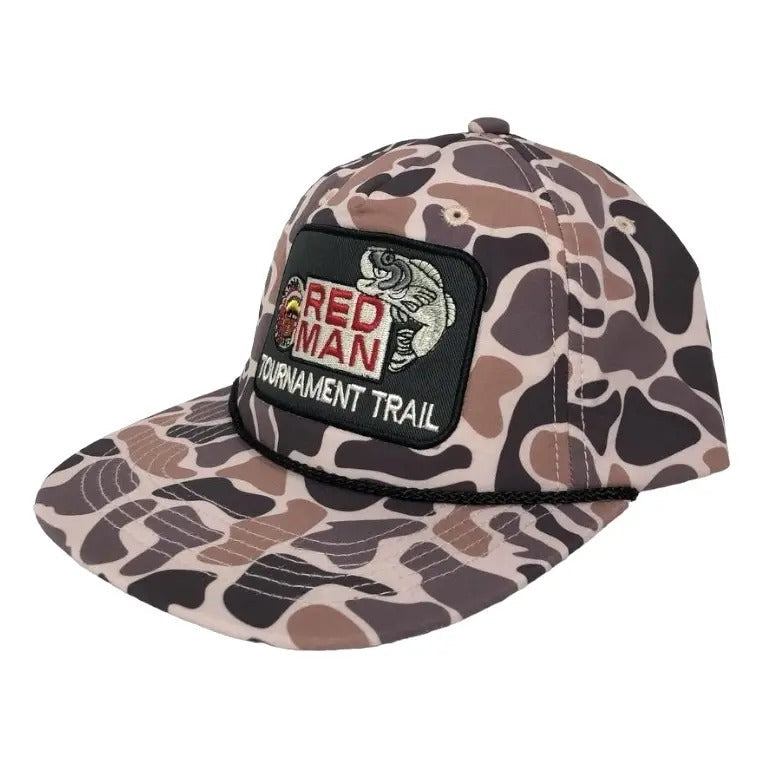 Redm@n Tournament Trail Retro Vintage Camo Ropebrim SnapBack Hat, Gift for dad, Gift for him, gift for her