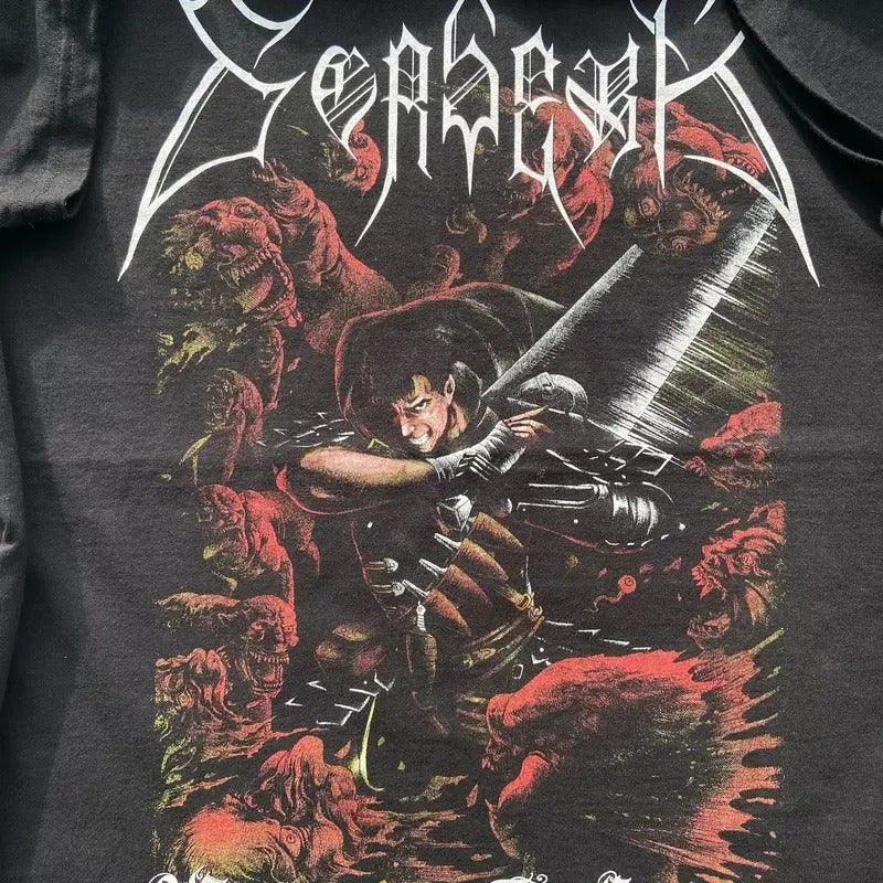 Remake Berserk Anime Rare black T shirt Men Women vtg S-5XL