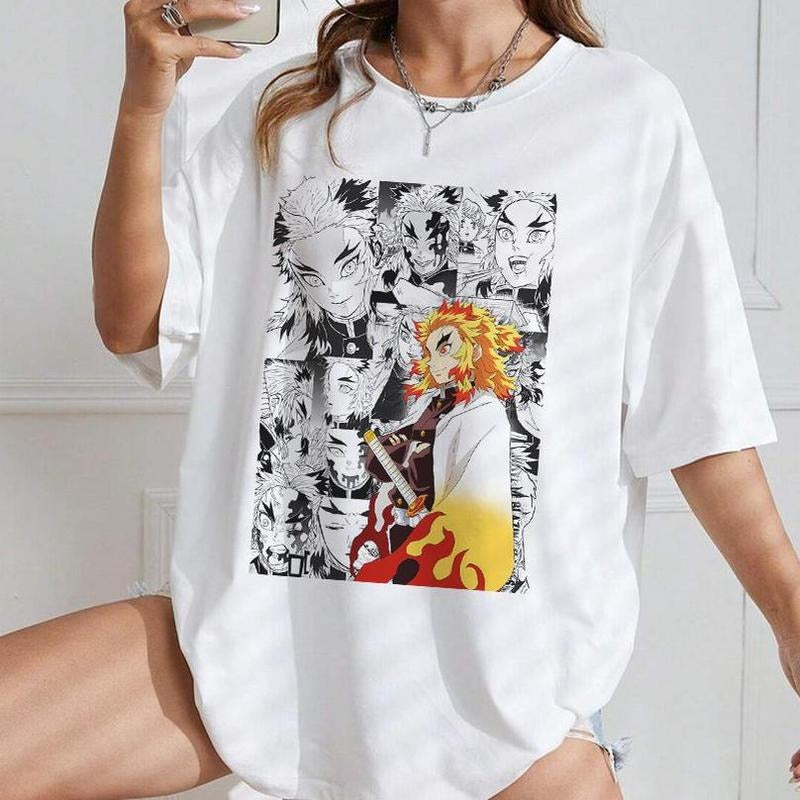 Rengoku Anime on Manga scene Shirt, Kyojuro Rengoku Flame Hashira Sweatshirt Hoodie, Demon Slayer t-shirt, Kimetsu no Yaiba Shirt, Anime sweatshirt hoodie, Anime lover t-shirt Menswear