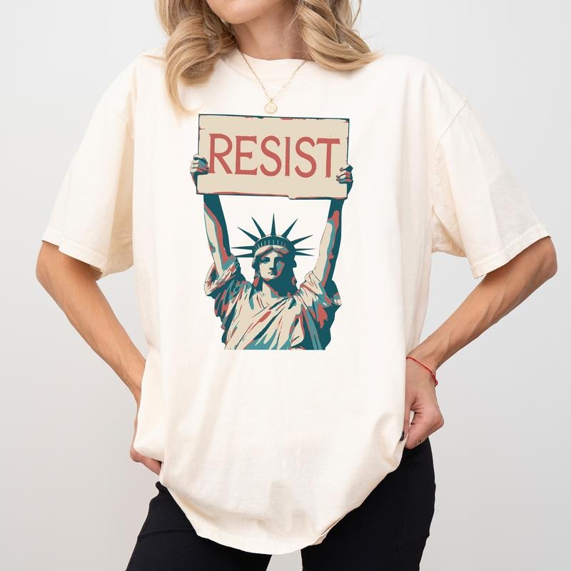 Resist Comfort Colors Shirt, Liberty T-shirt, Human Rights Graphic Tee, Liberal Clothing, Feminist Outfits, Womenswear