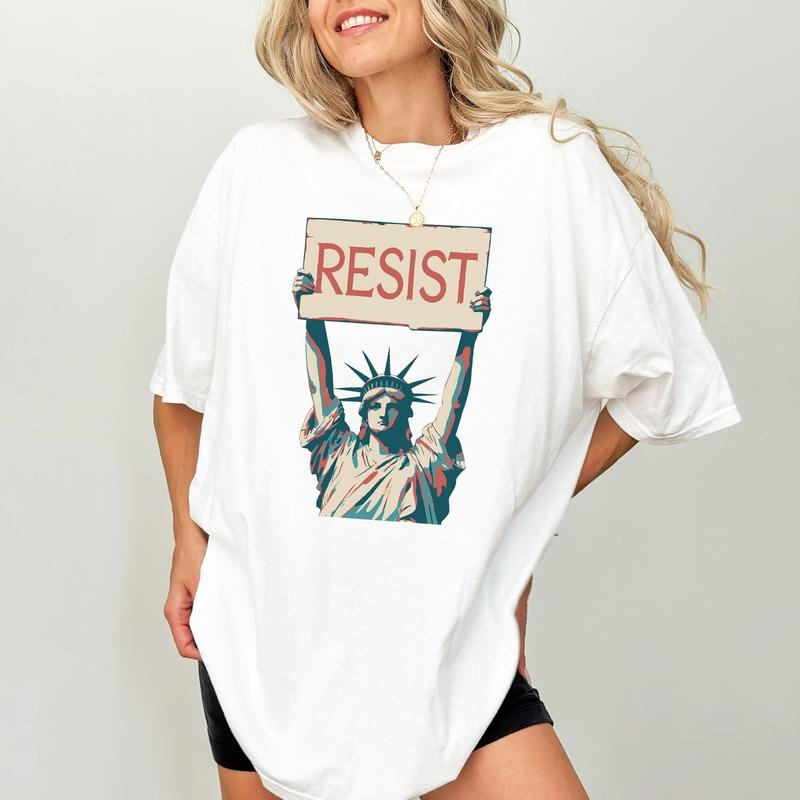 Resist Comfort Colors Shirt, Liberty T-shirt, Human Rights Graphic Tee, Liberal Outfits, Feminist Clothing, Womenswear