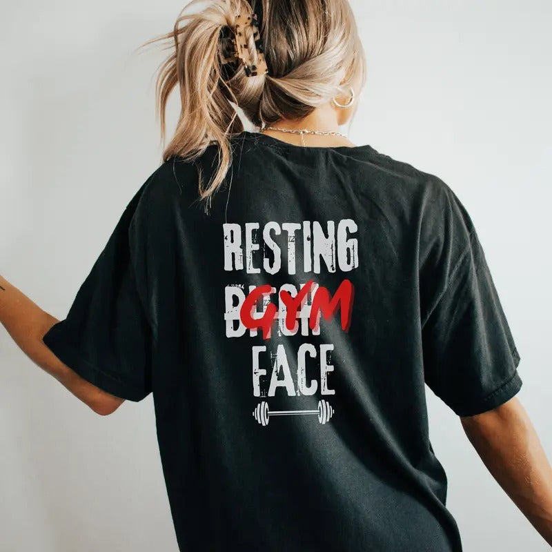 Resting Btch Face Gym Shirt For Girls Funny Gym Pump Cover Muscle Mommy Oversized Tee s Weightlifting Tshirt Gift