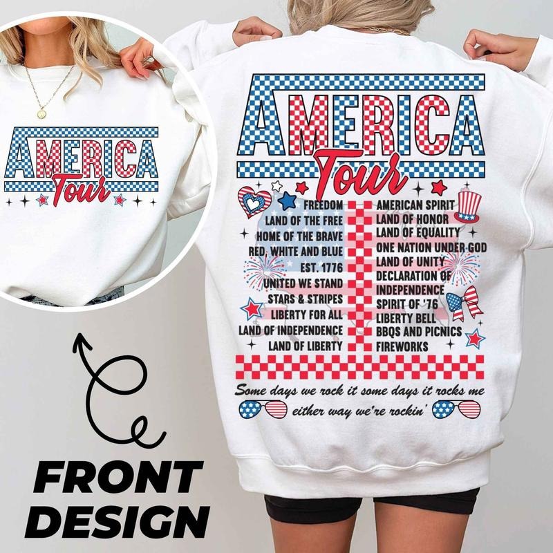 Retro America Tour Shirt, 4th Of July 1776 Independence Day America American Flag Memorial Day Patriotic Freedom  T-shirt, sweater and Hoodie