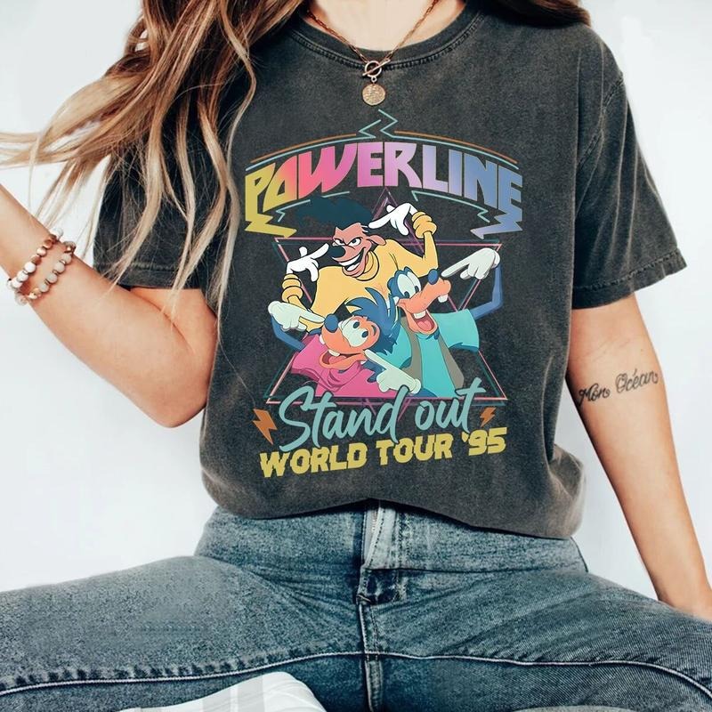 Retro D.ney A Goofy Movie Powerline World Tour 95' Shirt A Goofy Movie Shirt Vintage D.ney Powerline Shirt D.neyland Family Trip