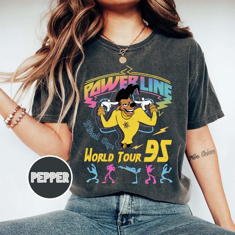 Retro D.ney A Goofy Movie Powerline World Tour 95' Shirt Vintage Goofy Movie Powerline Shirt D.neyland Family Trip Shirt