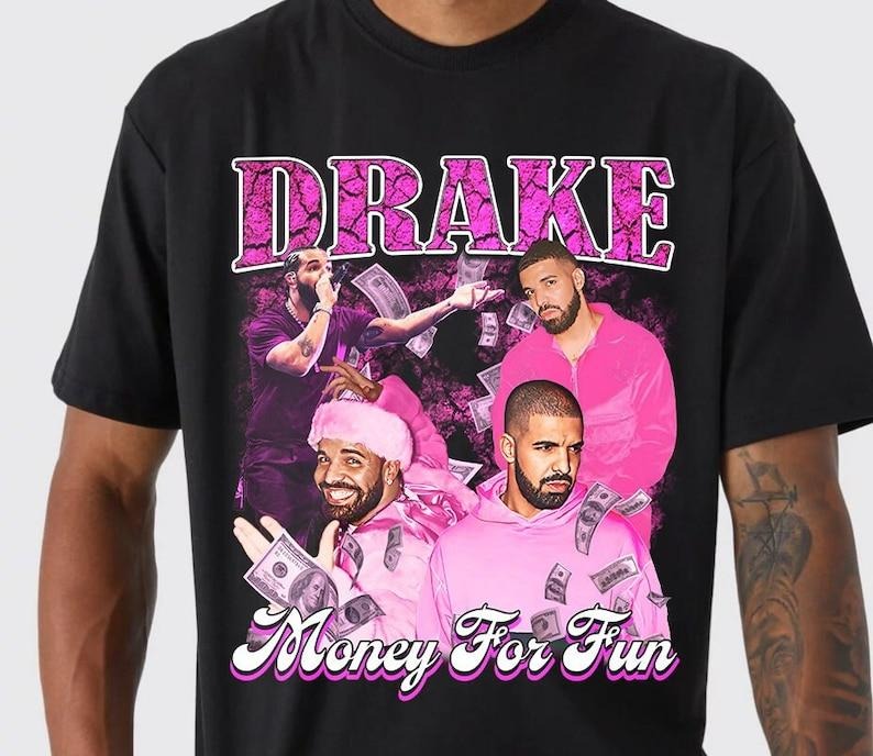 Retro Drake Money For Fun Vintage Drake Rap T Shirt, Champagne Papi Shirt, Drake Sweatshirt, Bootleg Retro 90s Fans Shirt, Unisex T-shirt
