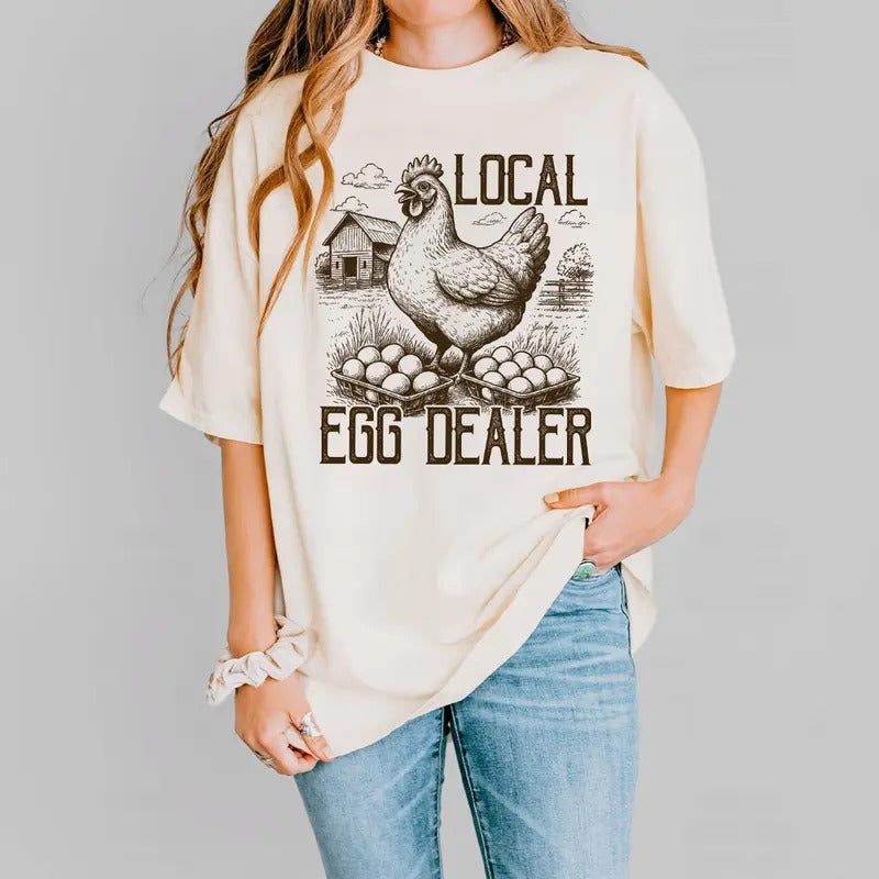 Retro Funny Chicken Shirt, Funny Ester T-shirt, Trendy Chicken Lover Outfit, Gift For Her, Women's Top,  Farmhouse Chicken Tee, Retro T-shirt, Easter Day Gifts, Funny Tee
