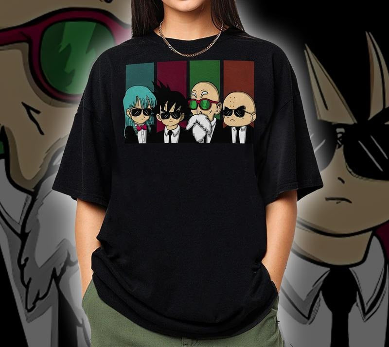 Retro Men In Black Parody Dragon Ball Tshirt, Anime Tshirt