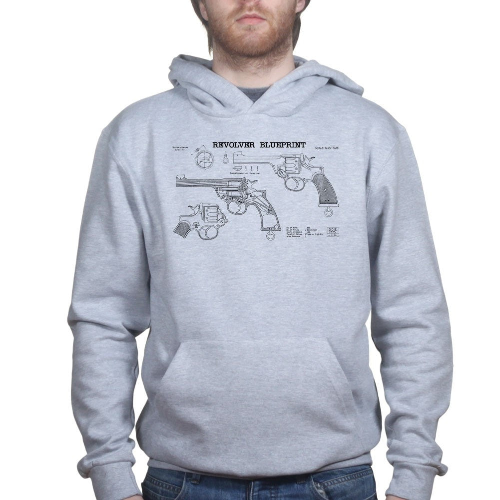Vintage Revolver Blueprints Hoodie Style001