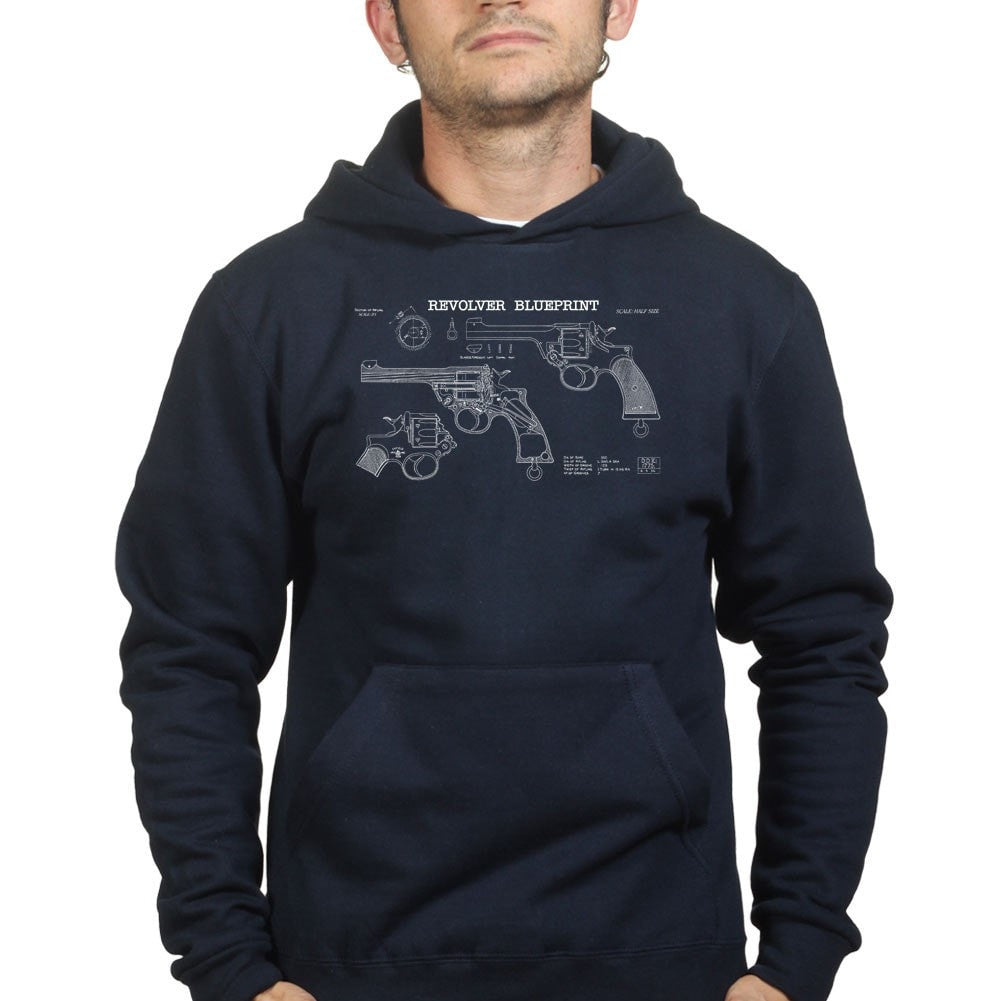Vintage Revolver Blueprints Hoodie Style001