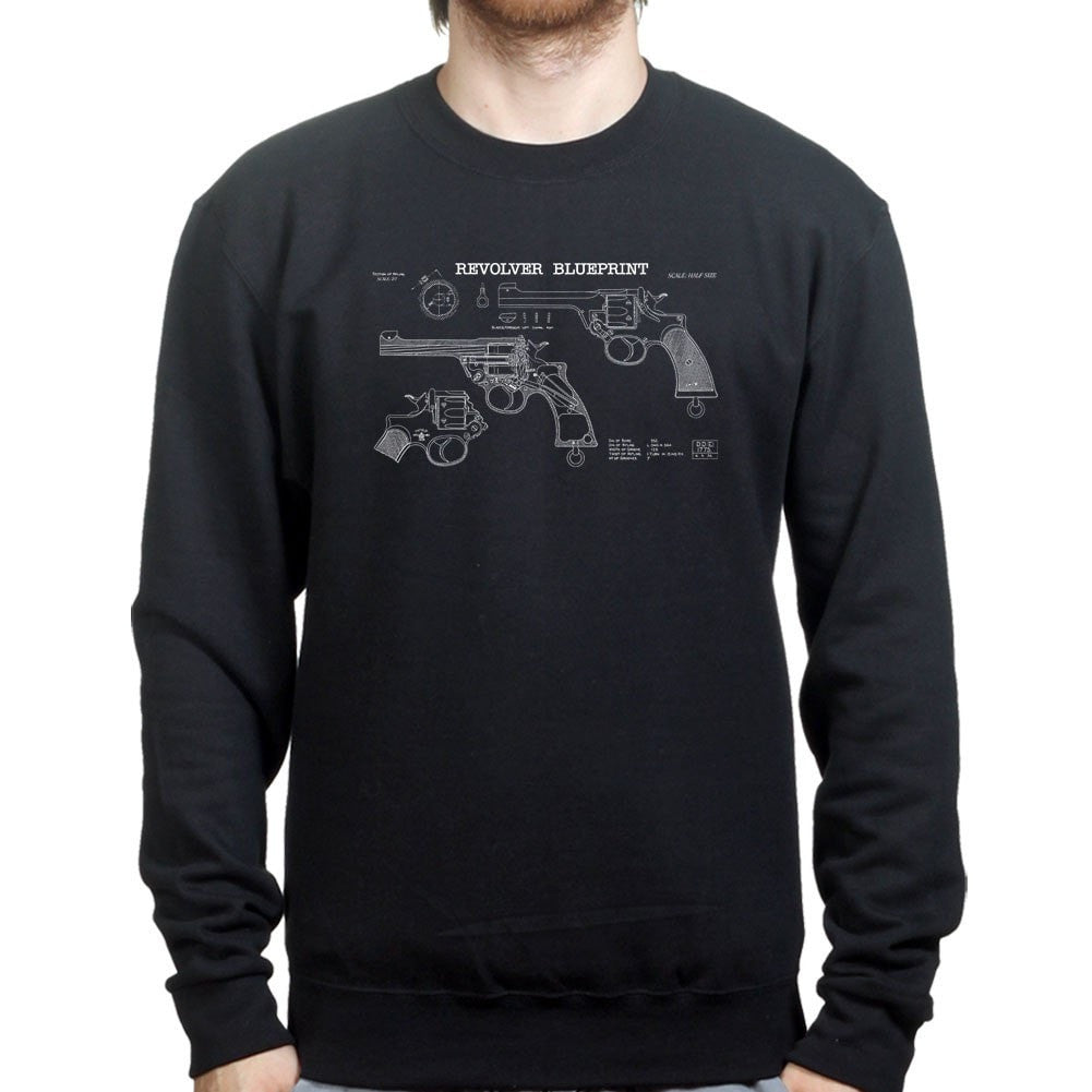 Vintage Revolver Blueprints Sweatshirt Style001
