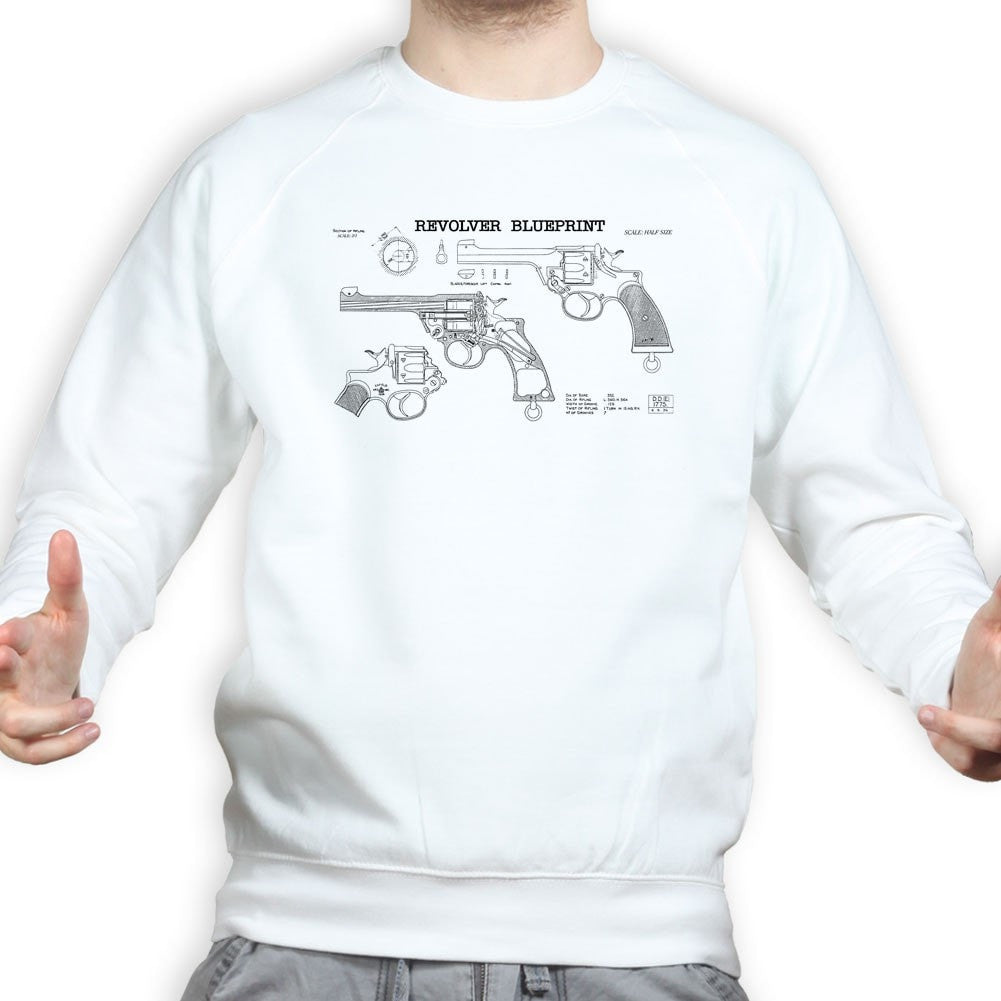 Vintage Revolver Blueprints Sweatshirt