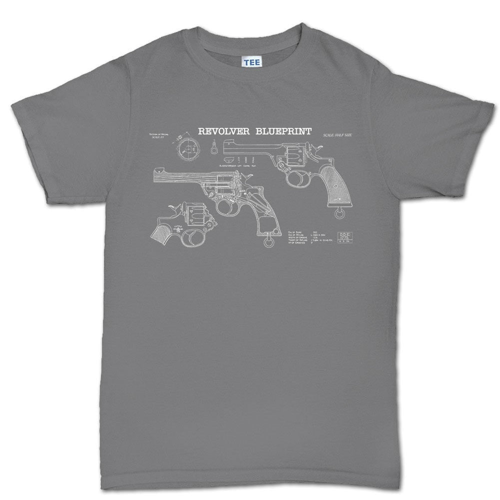 Vintage Revolver Blueprints Men's T-shirt
