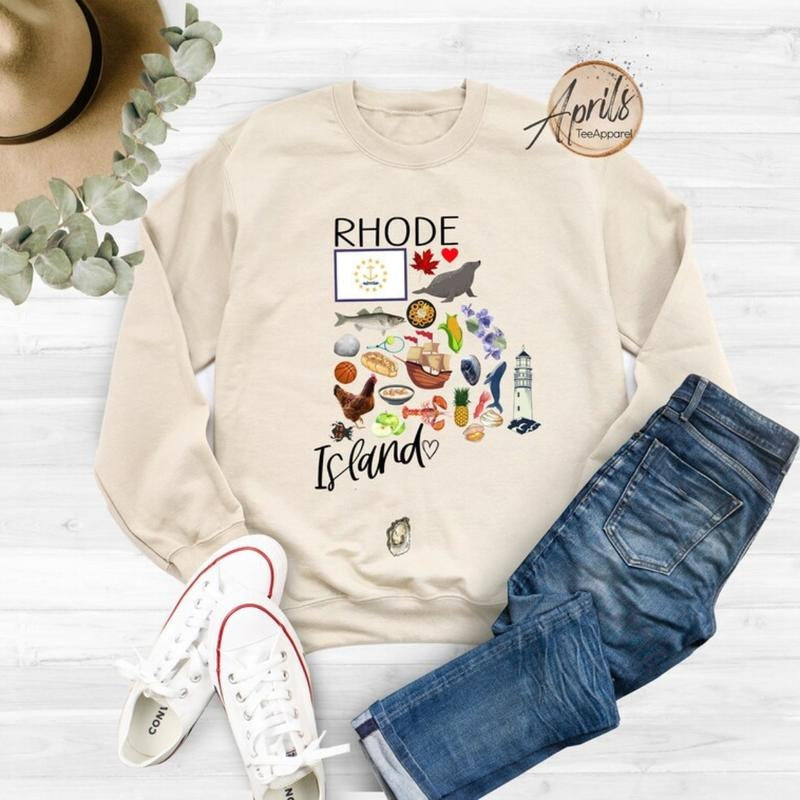 Rhode Island Sweatshirt, Rhode Island Hoodie, State Shirt Classic Fashion