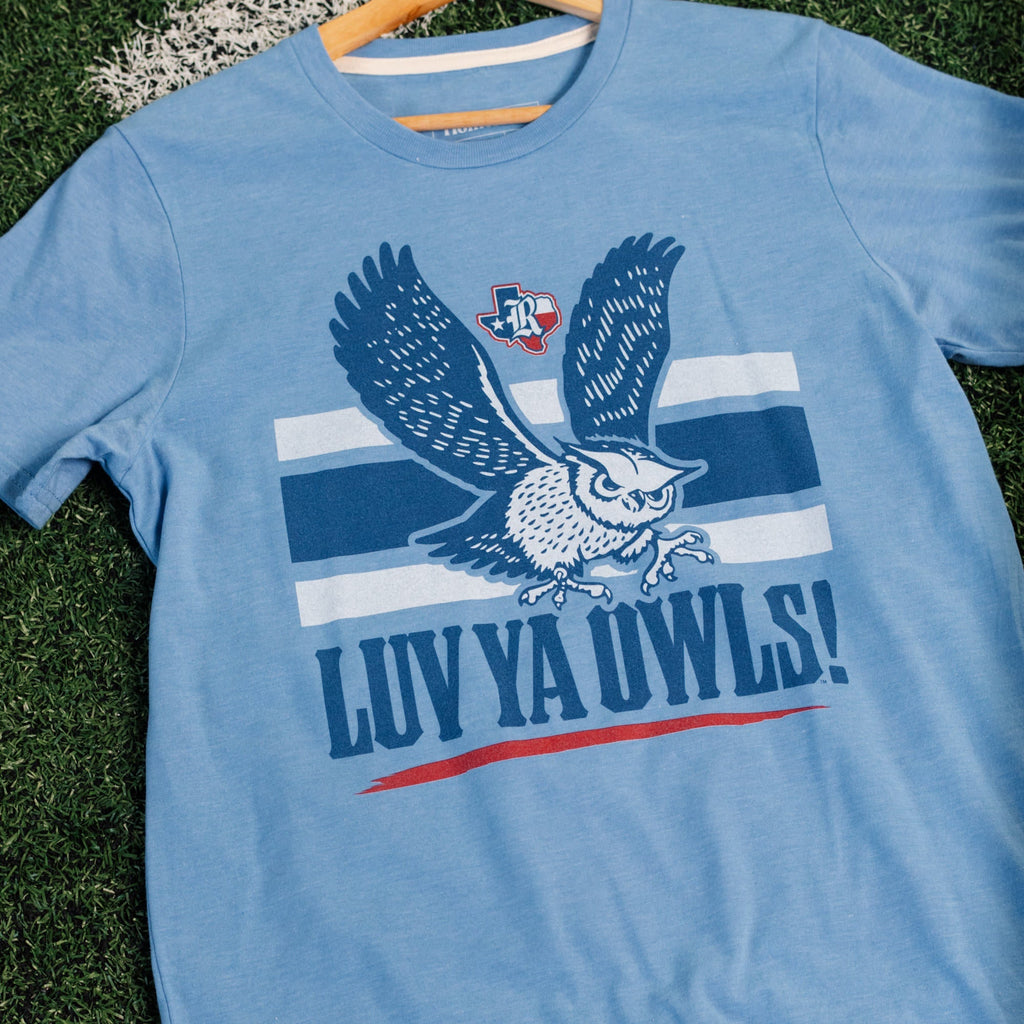 Rice Vintage "Luv Ya Owls!" Football Tee Style001