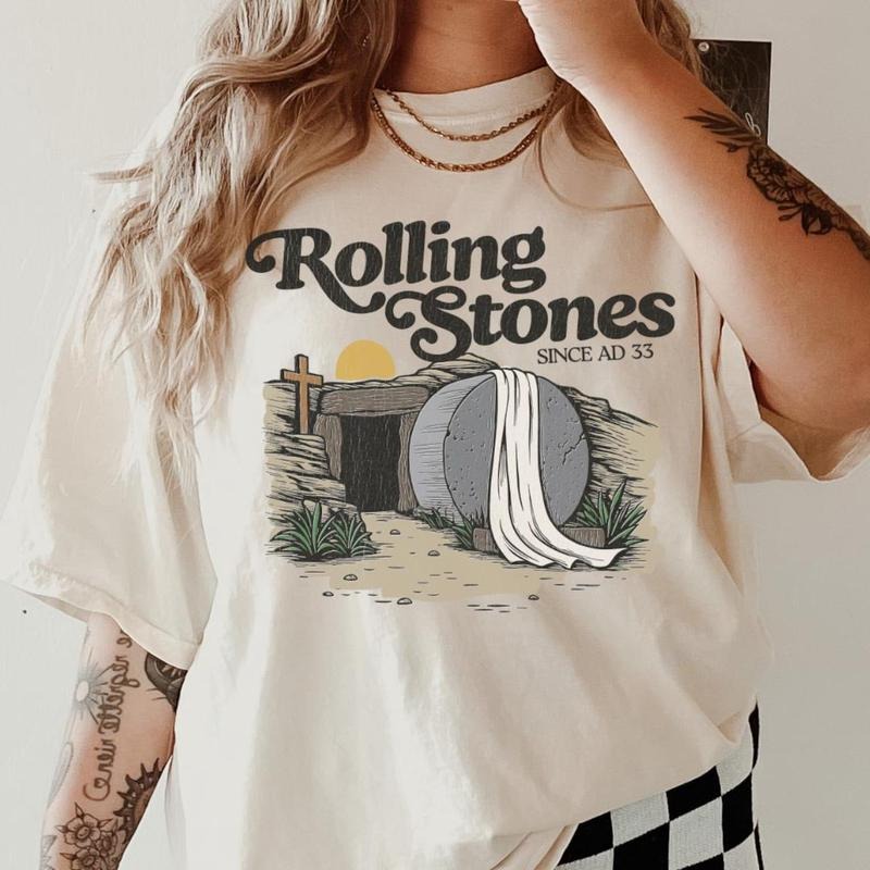 Rolling Stones Since AD 33 shirt, funny easter shirt, comfort colors, comfort colors, summer shirt, spring , Jesus, easter