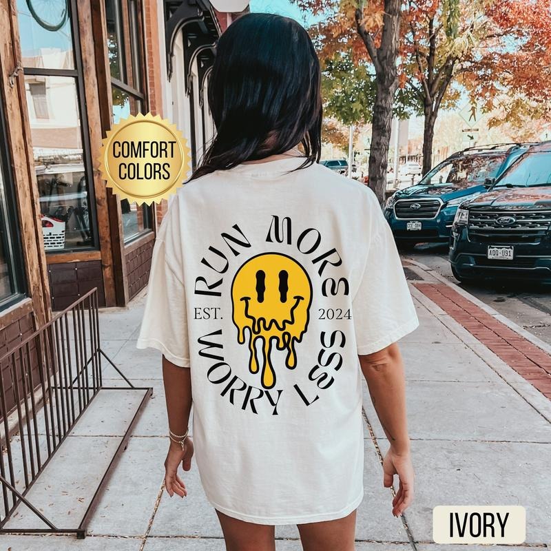 Run More Worry Less Shirt Comfort Colors Gift For Runner Marathon Shirt Running Clothes Funny Running Shirt Pump Cover Marathon Gift