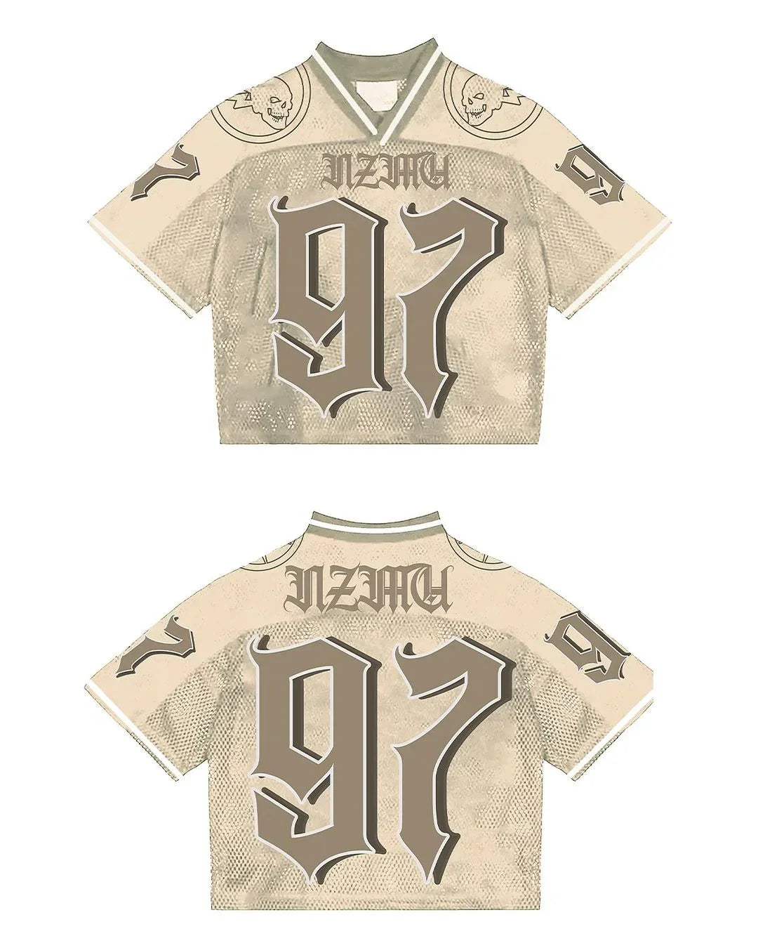 American Trendy Y2K Crop Top Mesh Baseball Jerseys Style006