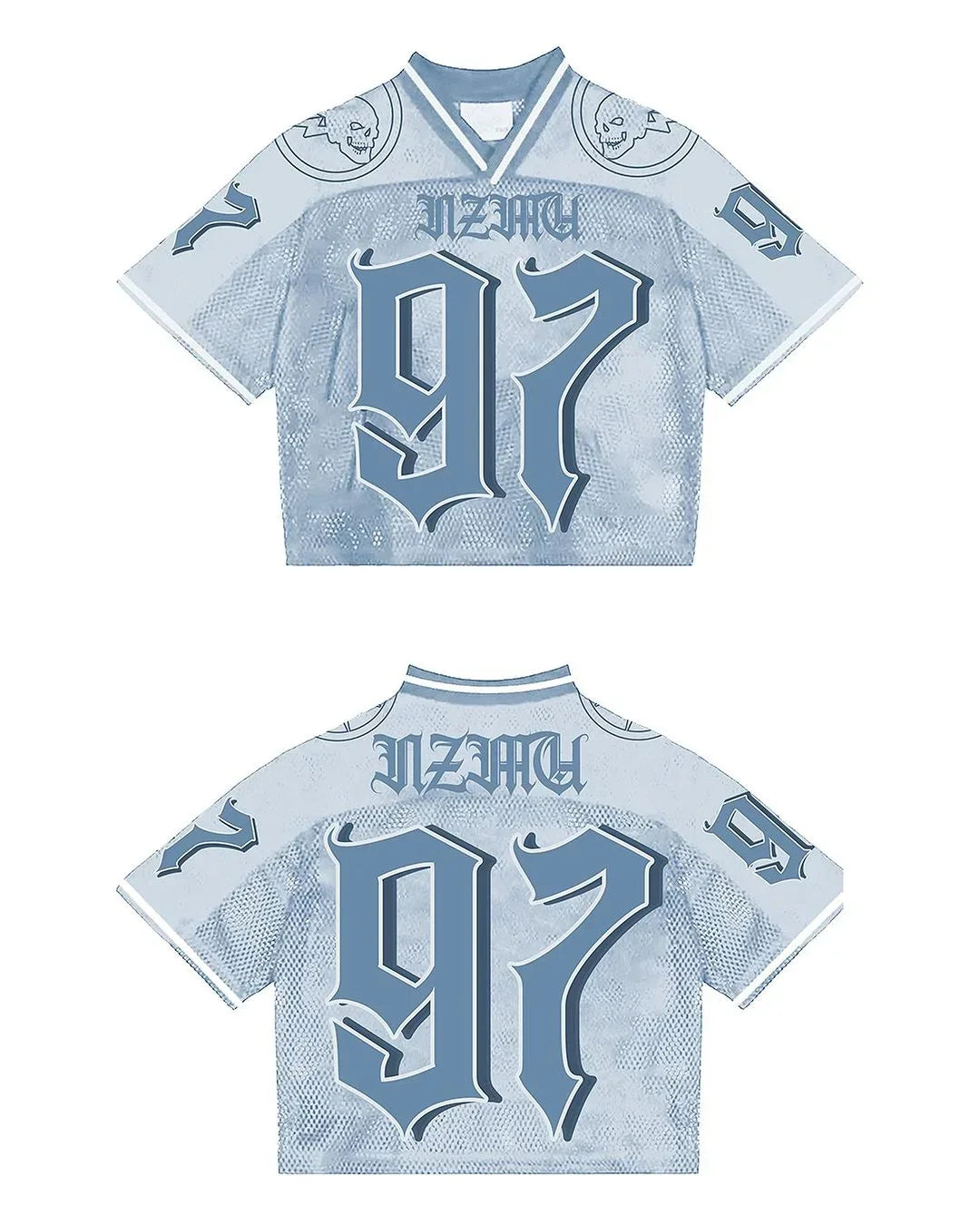 American Trendy Y2K Crop Top Mesh Baseball Jerseys Style003