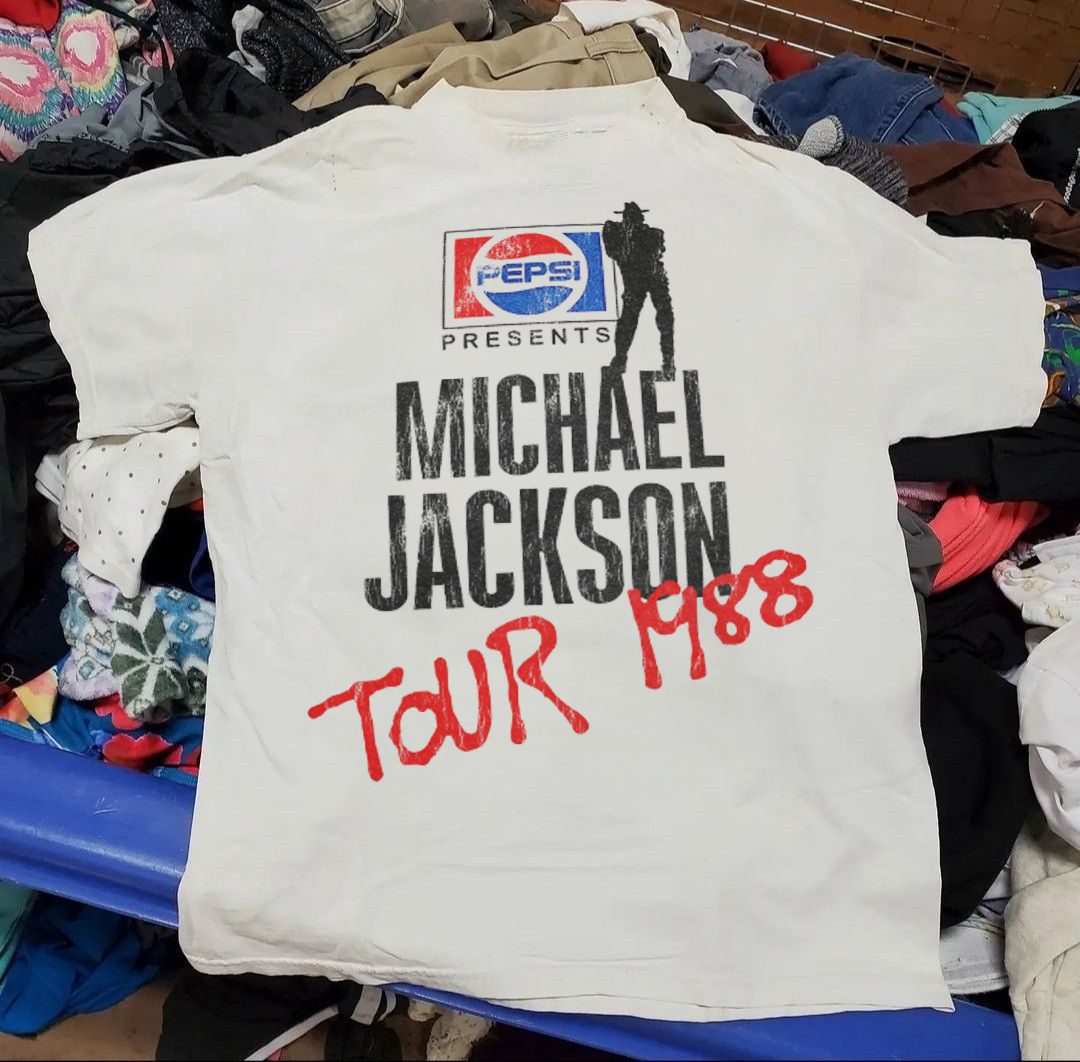 MICHAEL JACKSON 1988 TOUR WASHED WHITE TSHIRT