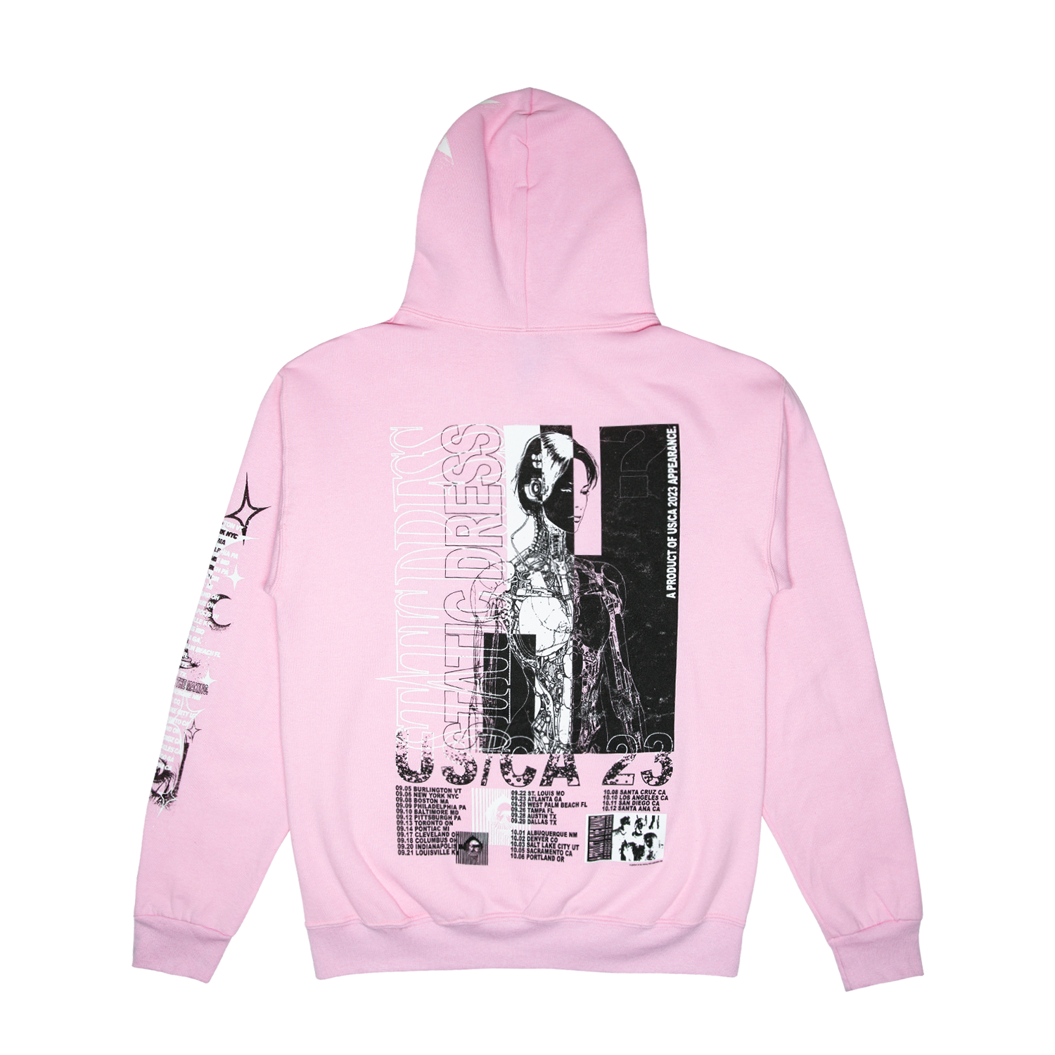 Static Dress - TOUR DATES PINK HOODIE