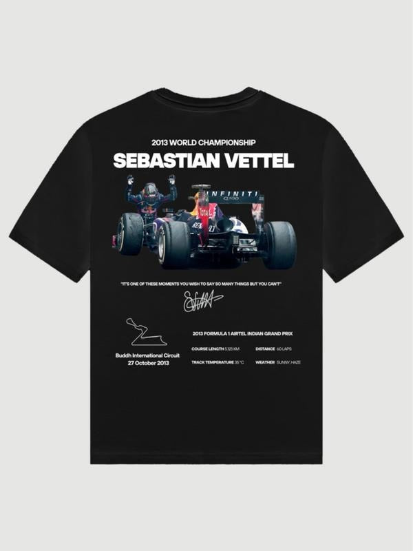 SEBASTIAN VETTEL 2013 Vintage Graphic T-shirt, T-shirt for men & Women, Graphic Tee, Womenswear Cotton Top Shortsleeve