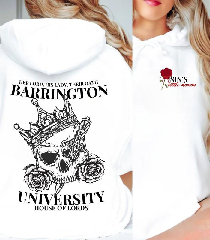 SIN'S Little Demon Hoodie, LORDS Series, LORDS, I Vow You Vow We Vow, Bookish Merch, Dark Romance, Booktok,Barrington University, Sin Unisex Soft Comfort Crewneck Pullover Long Sleeves Graphic Fabric Sweater