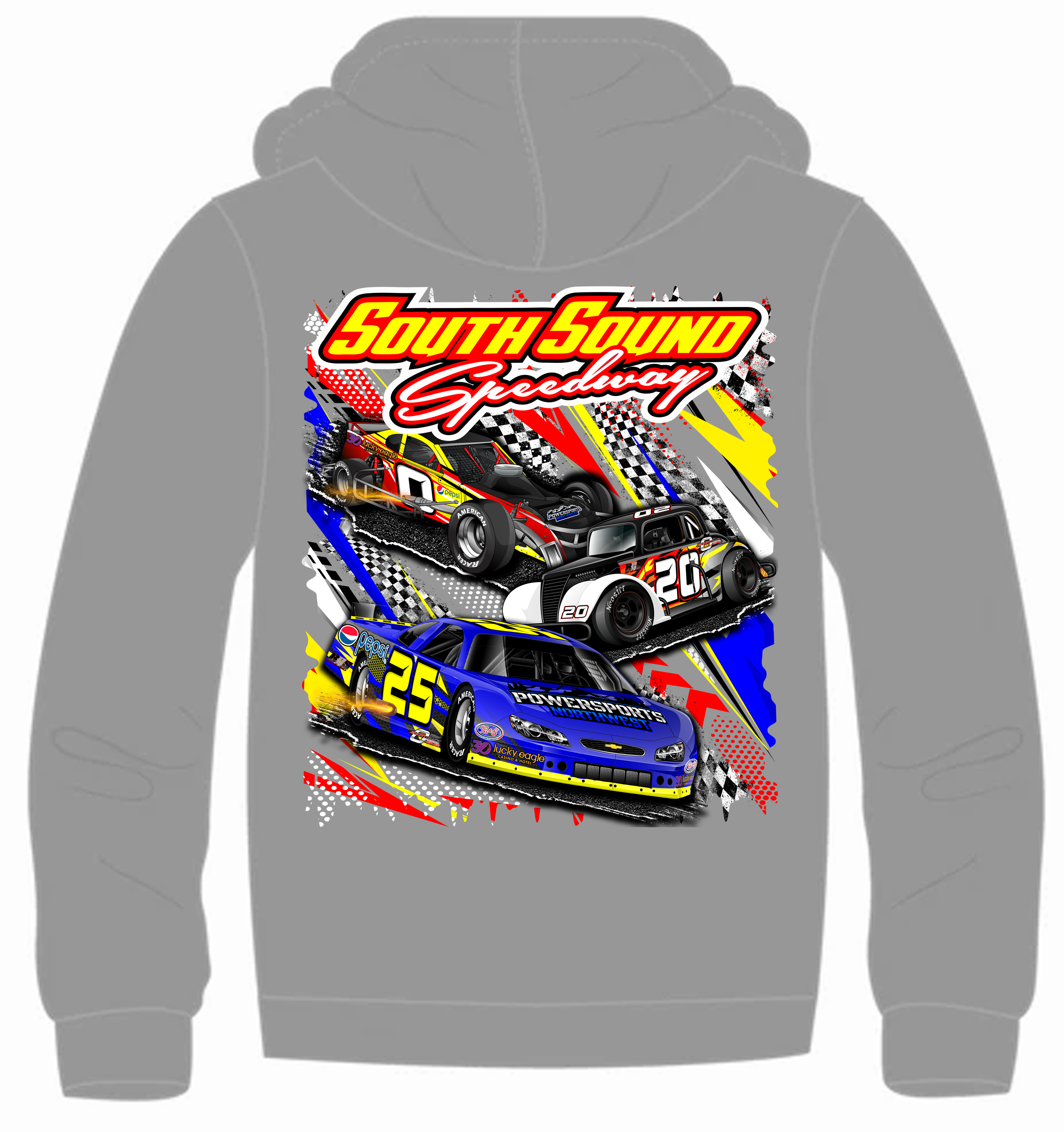 2025 South Sound Speedway Sweatshirt (Full Back)