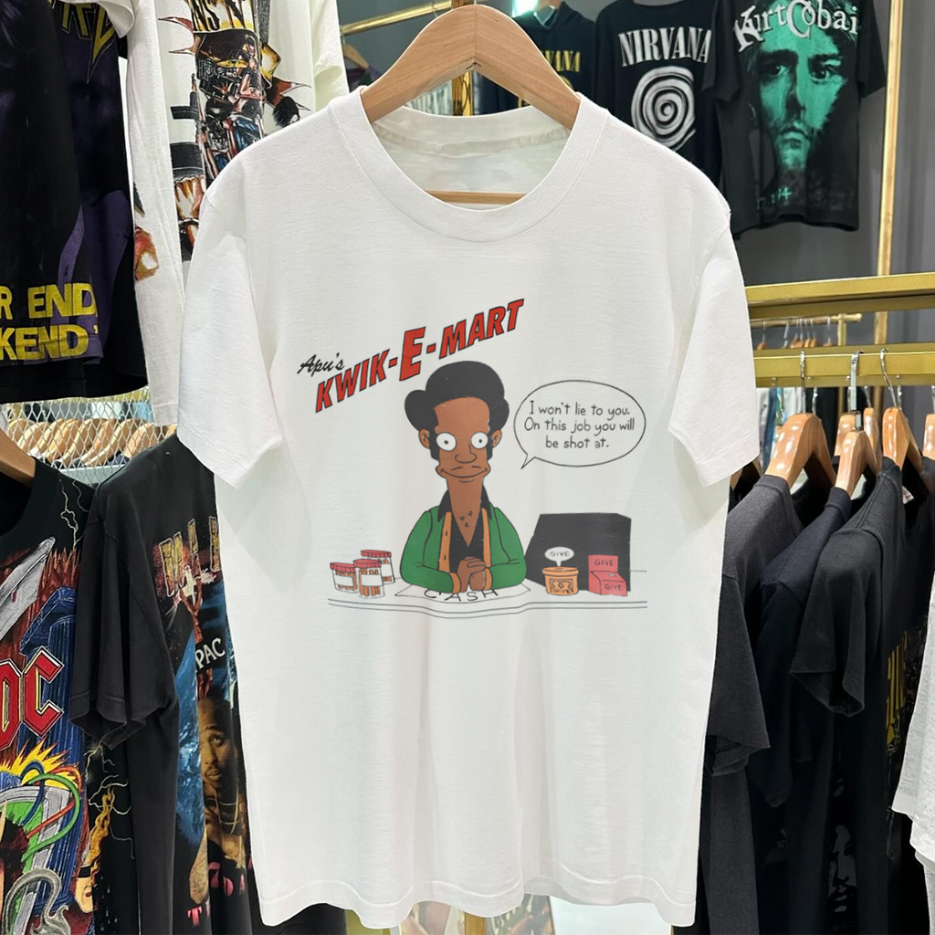 APU'S HONEST JOB PITCH VINTAGE WASHED WHITE T-SHIRT