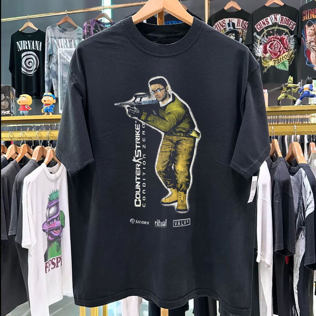 CS CONDITION ZERO 2004 PROMO VINTAGE WASHED BLACK T-SHIRT