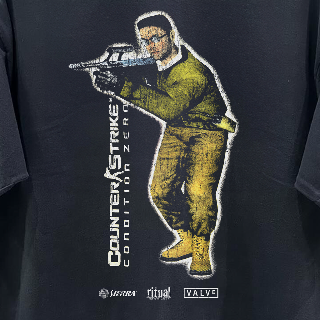 CS CONDITION ZERO 2004 PROMO VINTAGE WASHED BLACK T-SHIRT
